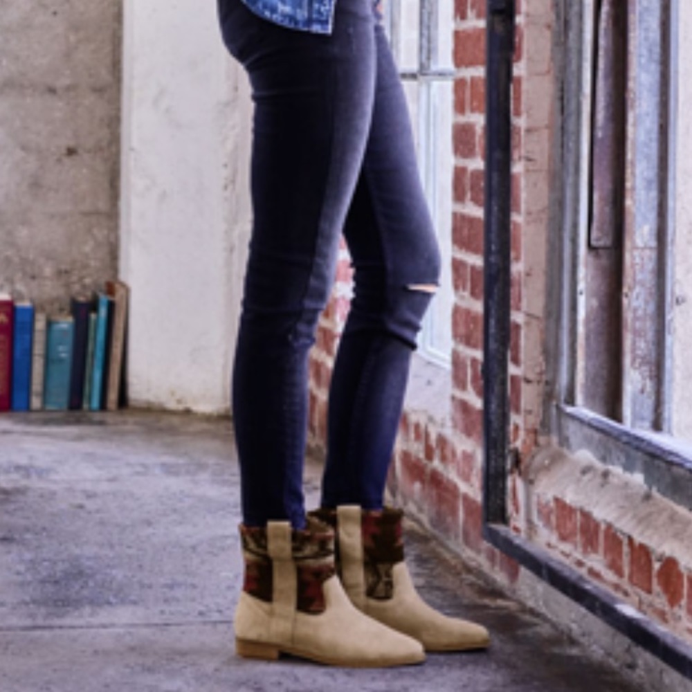 TOMS Laurel Boots- Deset Taupe Suede/Tribal Wool - Picture 6 of 8